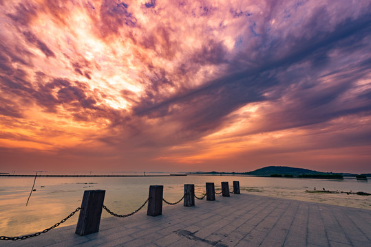 太湖晚霞