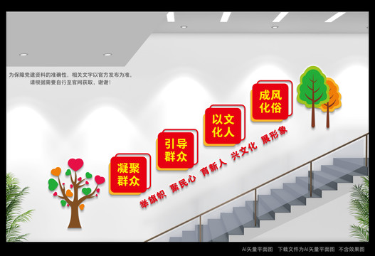 凝聚群眾樓道展板