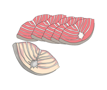 手绘鱼肉