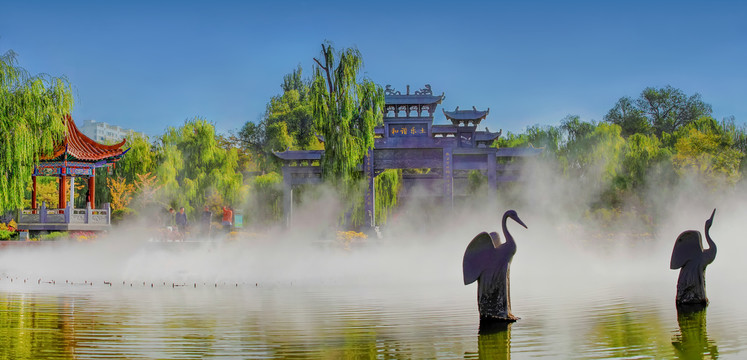 张掖大佛寺广场全景图