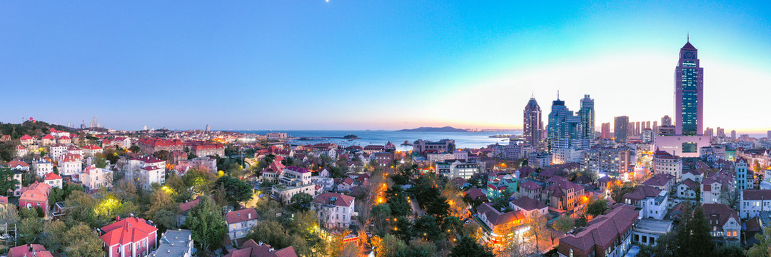 青岛城市风光夜景