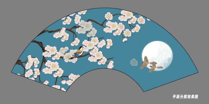 折扇梅花圖
