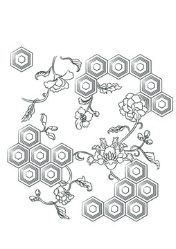 牡丹花传统纹样