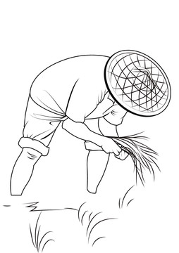 農(nóng)民線稿