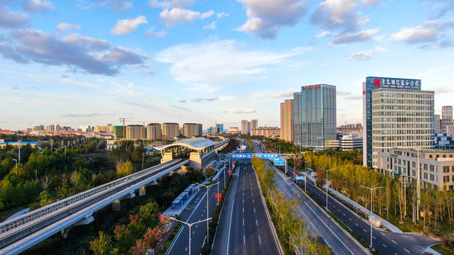 青岛蓝谷城市风光