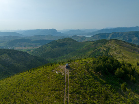 航拍济南大寨山越野路线