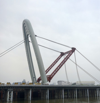 金華金婺大橋施工全景