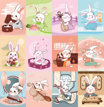 卡通十二兔子合集