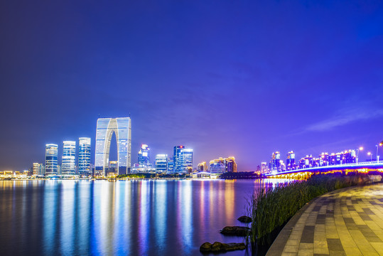 苏州金鸡湖夜景