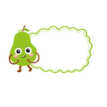 綠色卡通梨對(duì)話框