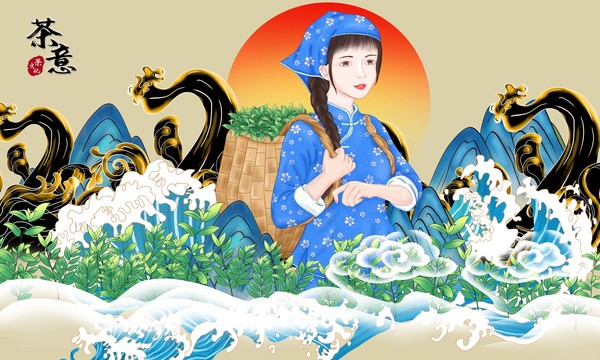 茶葉包裝插畫(huà)