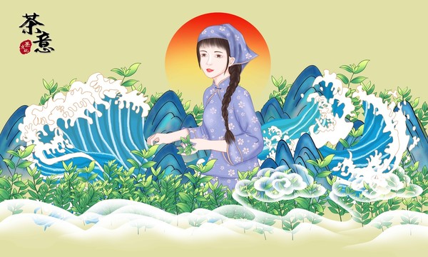 春茶包裝插畫(huà)