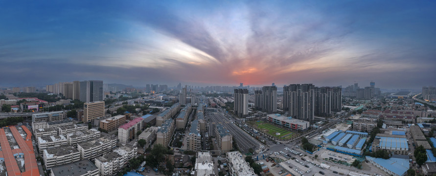 宽幅济南西部城市街景