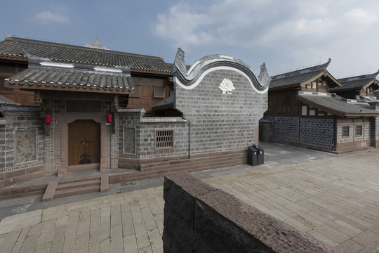 宜宾李庄古镇中式建筑街景