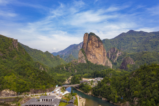 浙江温州楠溪江石桅岩景区航拍