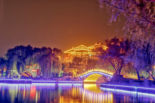 德州董子园风景区夜景