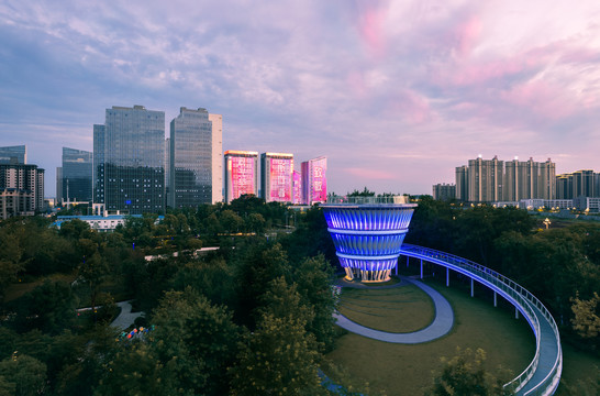 衡阳市蒸湘区陆家中心公园夜景