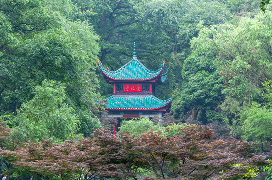 湖南长沙岳麓山景区爱晚亭