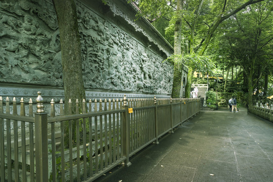 灵隐寺直指堂栅墙浮雕