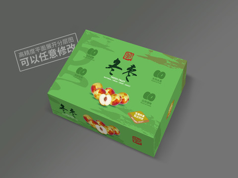 冬棗包裝平面展開圖