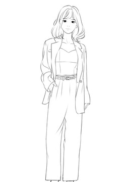 女孩服裝搭配外套卡通