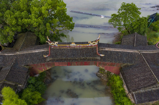 浙江溫州泰順廊橋文化園航拍