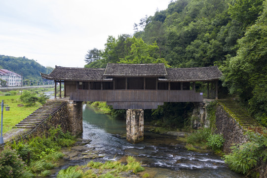 浙江温州泰顺廊桥文化园航拍