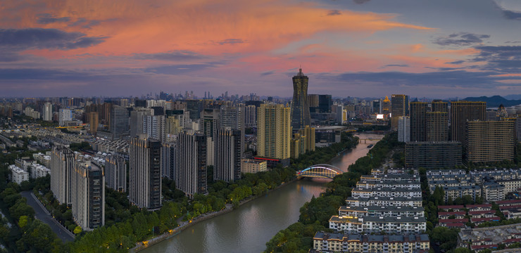 浙江杭州市拱墅区武林门夕阳