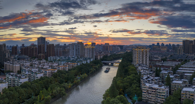 浙江杭州市拱墅区武林门夕阳