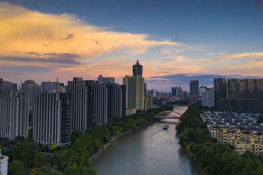 浙江杭州市拱墅区武林门夕阳