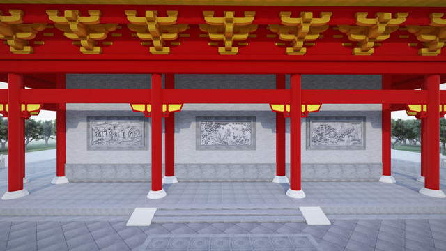 古建筑道教宮殿房舍
