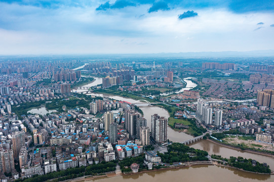 航拍湖南衡阳城市风光