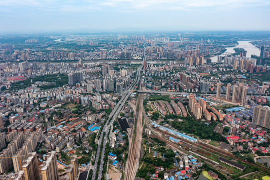 航拍湖南衡阳城市风光