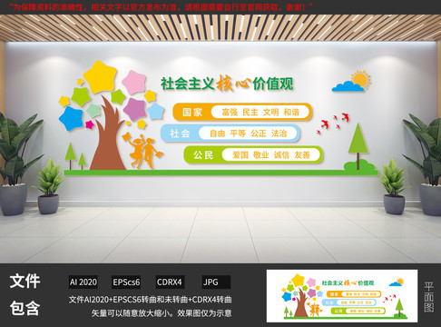 社會主義核心價值觀校園文化墻
