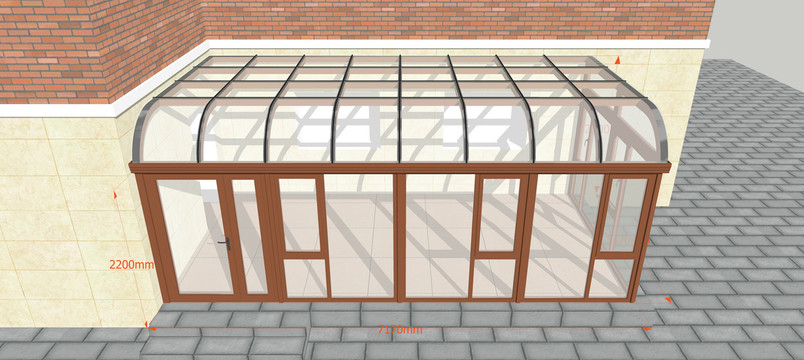 弧形阳光房尺寸图
