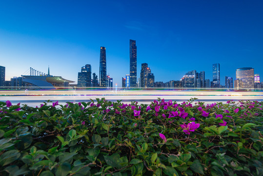 广州天河高楼大厦夜景