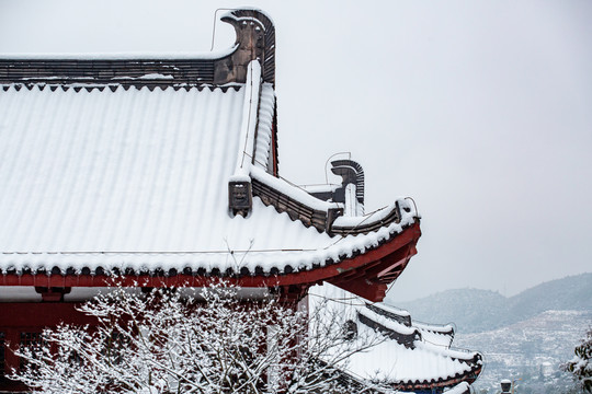 建筑寺庙雪景