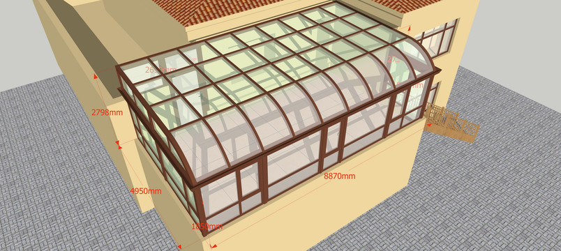 全玻璃顶阳光房设计方案