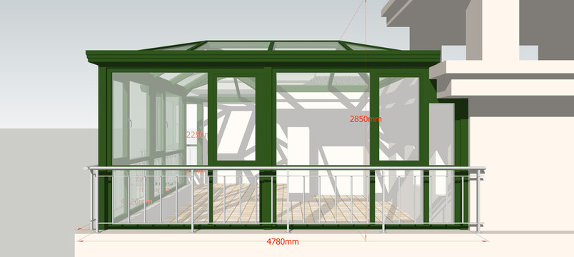 绿色全铝阳光房图片