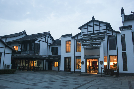 农家乐度假村中国传统建筑外观