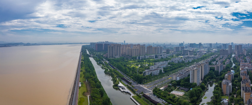 浙江杭州下沙大学城航拍