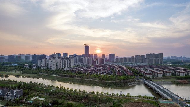 南京江宁上秦淮板块城市风光