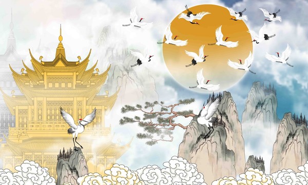 仙境瑞鶴圖