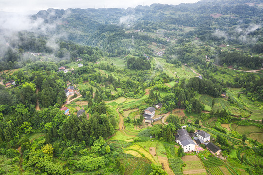 重庆丘陵田园自然风光