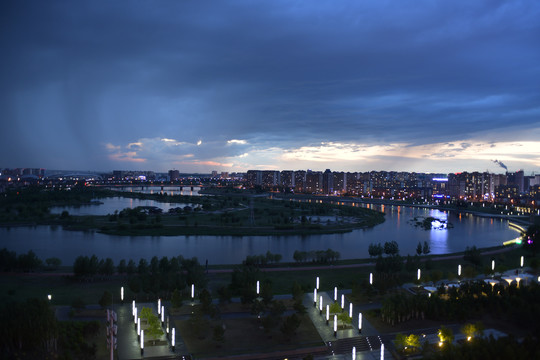 海拉尔夜景