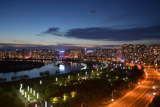 海拉尔夜景