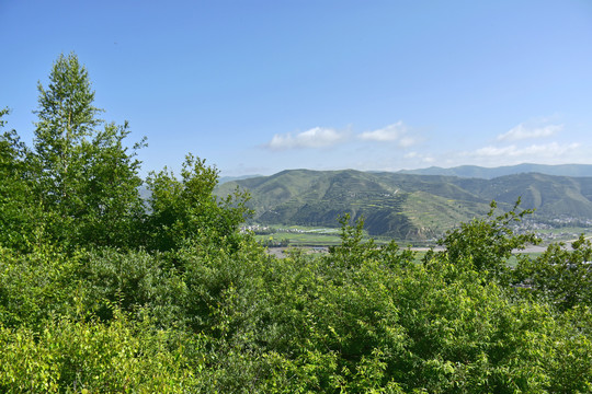 蓝天白云青山绿树