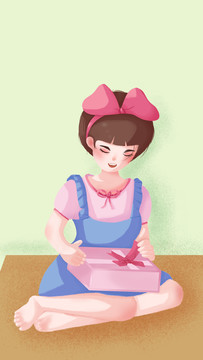 收到禮物的女孩