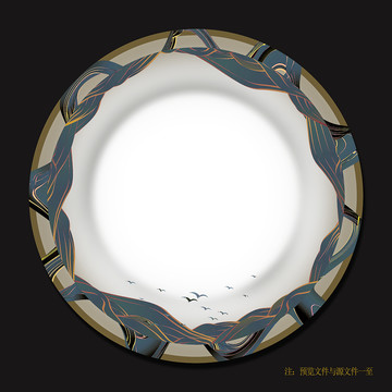 陶瓷复古艺术餐具花纸设计