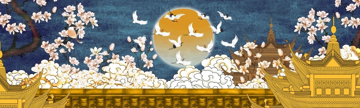 玉蘭花閣樓裝飾畫(huà)